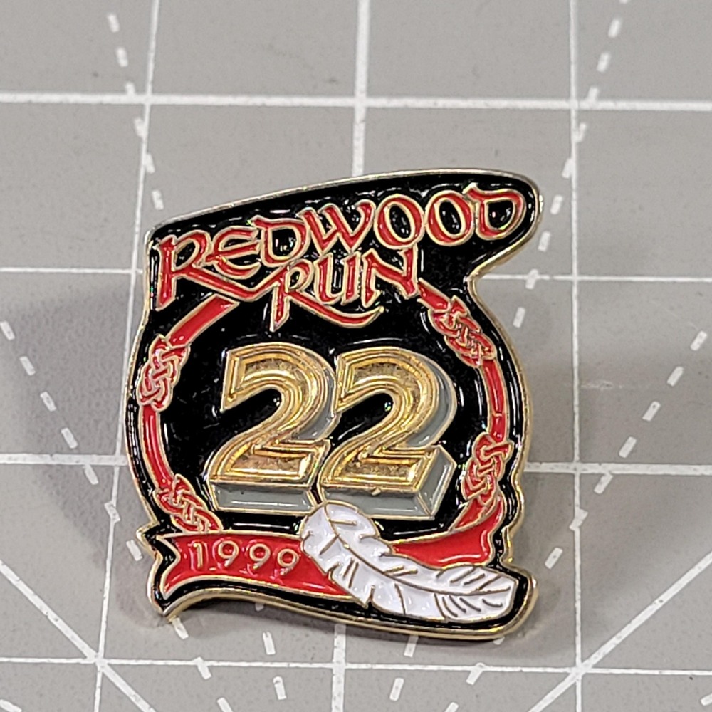 Vintage Harley Davidson Redwood Run 22 1999 Motorcycle Rally Lapel Pin